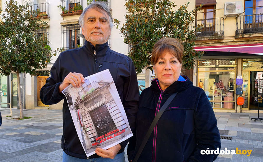 Los portavoces de Nodo Corduba, Manuel Ortega y Lourdes Martínez, en una imagen de archivo