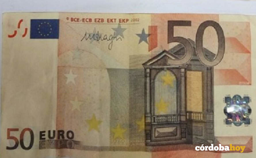 Billete falso de 50 euros