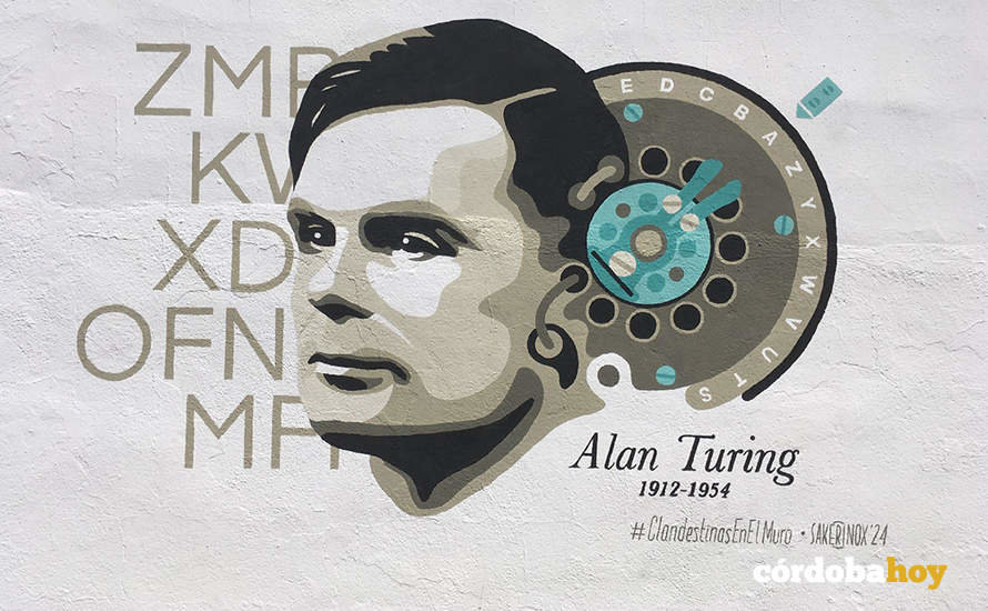 Mural dedicado a Alan Turing en Espiel