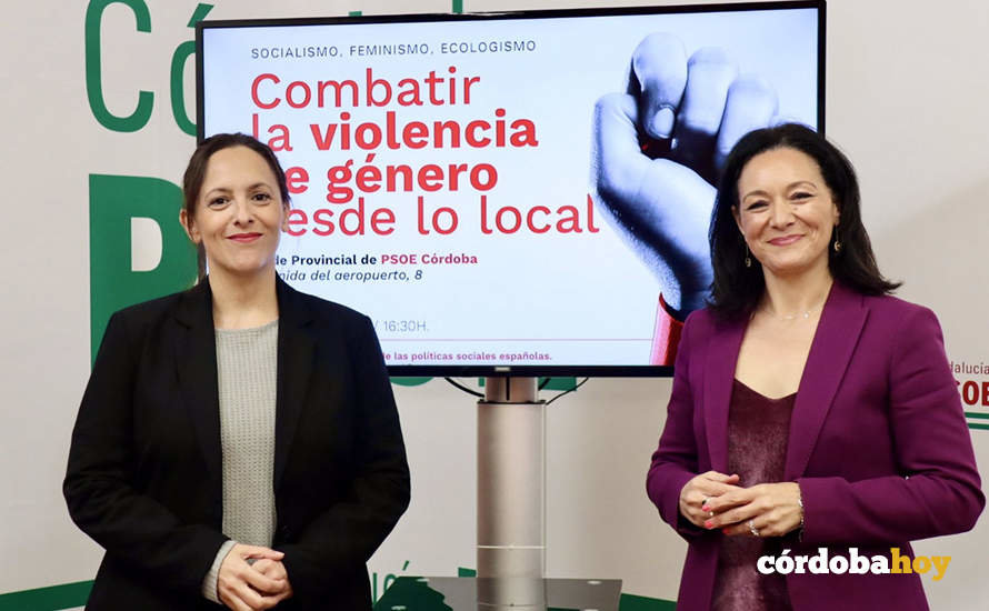 Auria Expósito y Rafi Crespín, en la sede provincial del PSOE