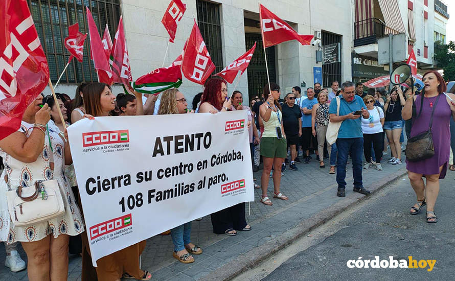 Protesta de la plantilla de Atento en Córdoba, en una imagen de archivo