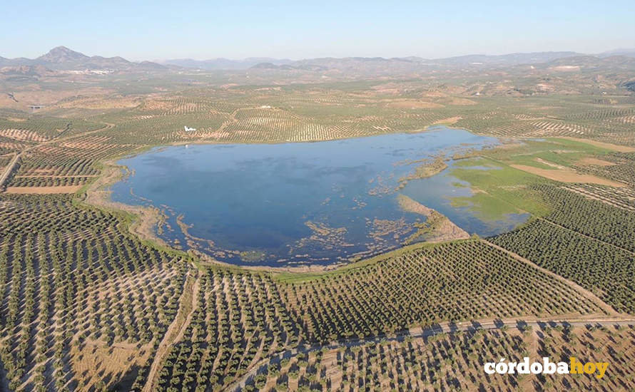 Vista aérea de la Laguna del Salobral FOTO JUNTA DE ANDALUCÍA