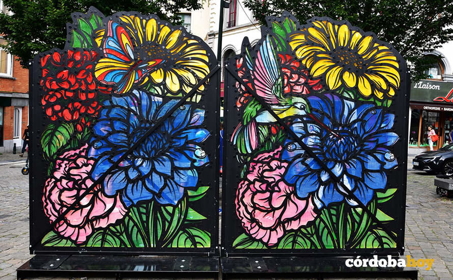 El photocall de las 'Vidrieras en flor' de Ilmex para el Festival de las Flores de Bruselas FOTO  XIMENEZ GROUP