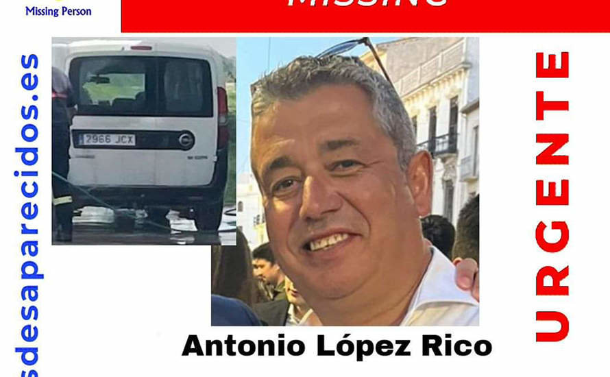 Cartel de la desaparición de Antonio López Rico junto con su furgoneta