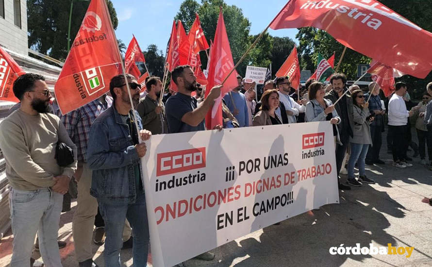 Concentración de CCOO por el convenio del campo