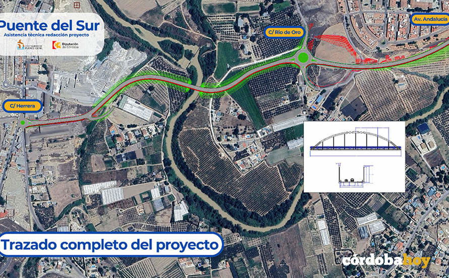 Zona de actuación para el segundo puente de Puente Genil